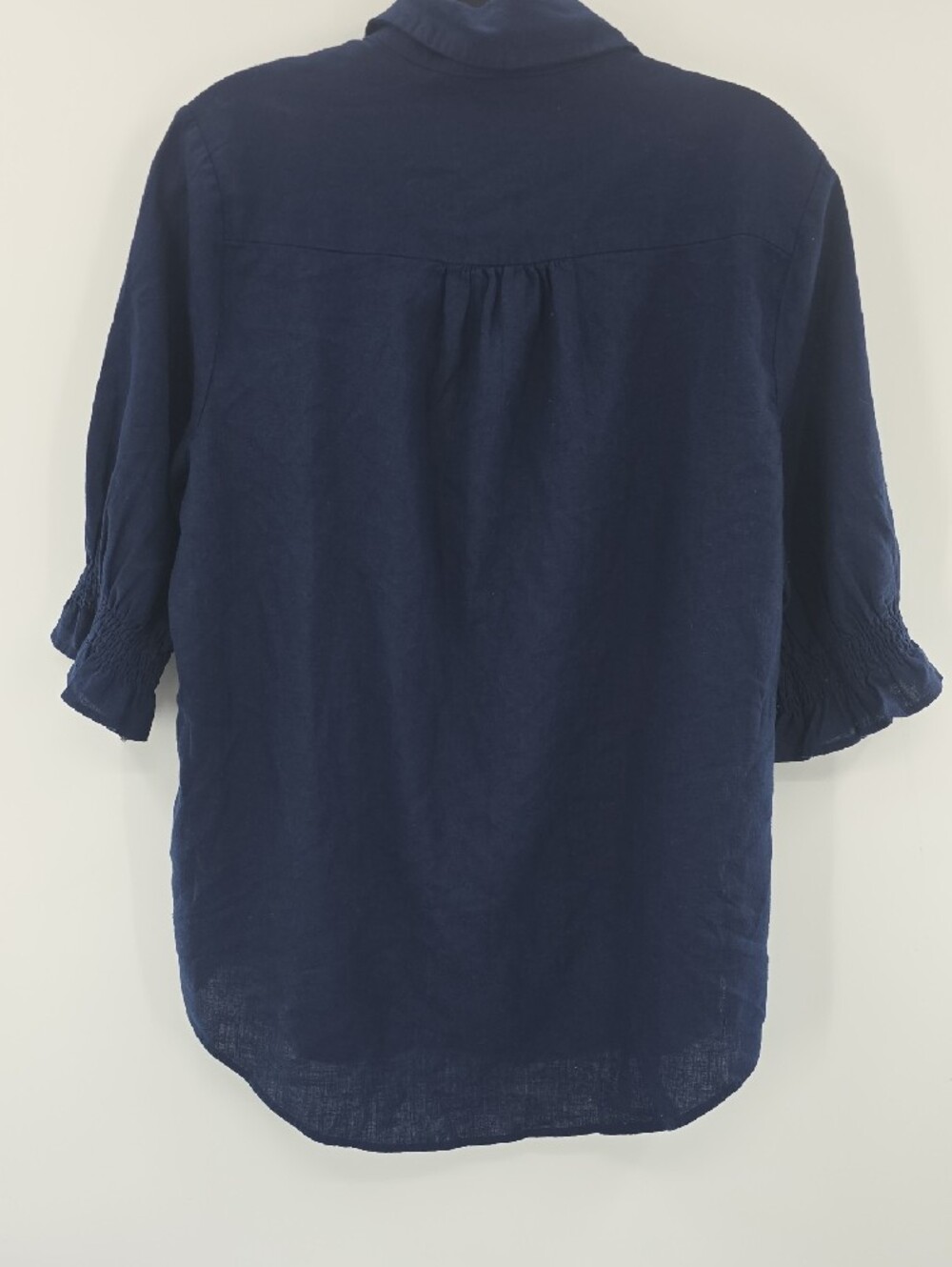 crown & ivy Navy Button-Front Ruffle Sleeve Shirt - Picture 5 of 6